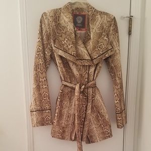 Vince Camuto Snake Print Graphic Coat  Sz M